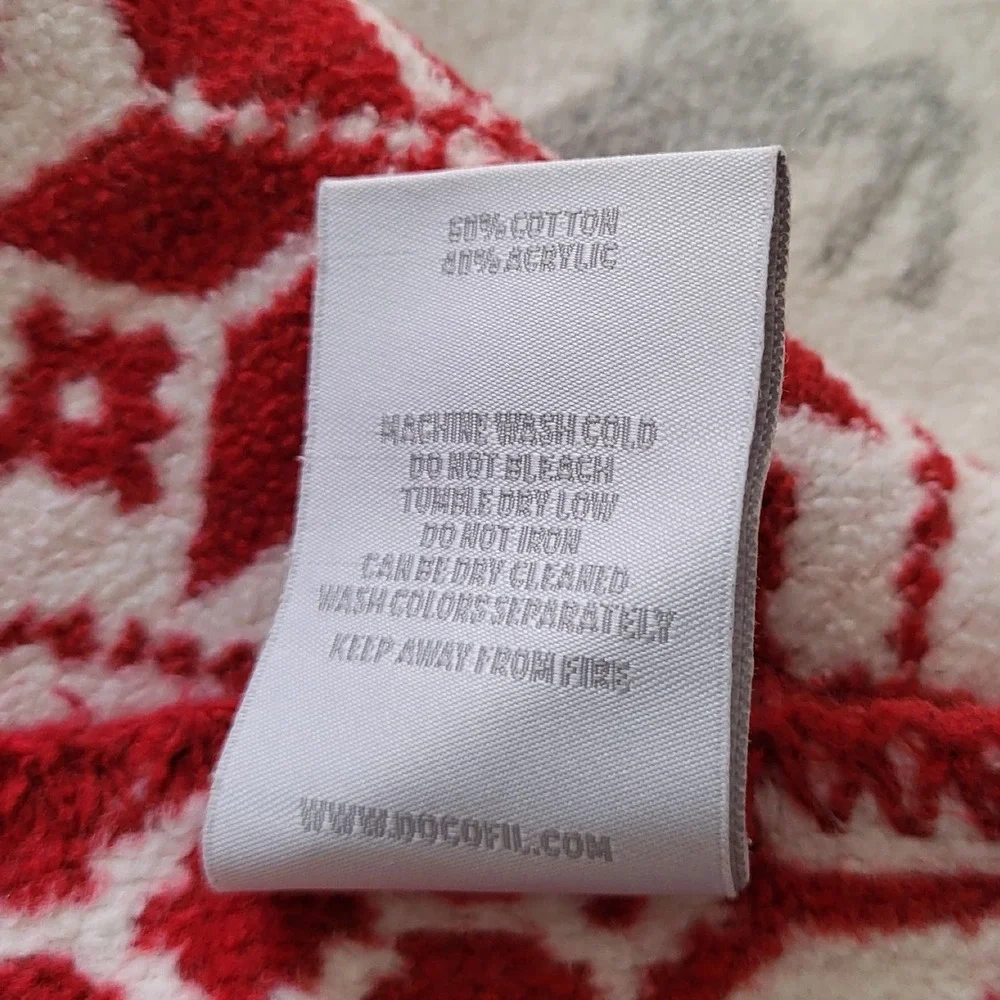 Docofil White Christmas Throw Blanket Red‎ Holiday Reindeer Tree Portugal 60x50